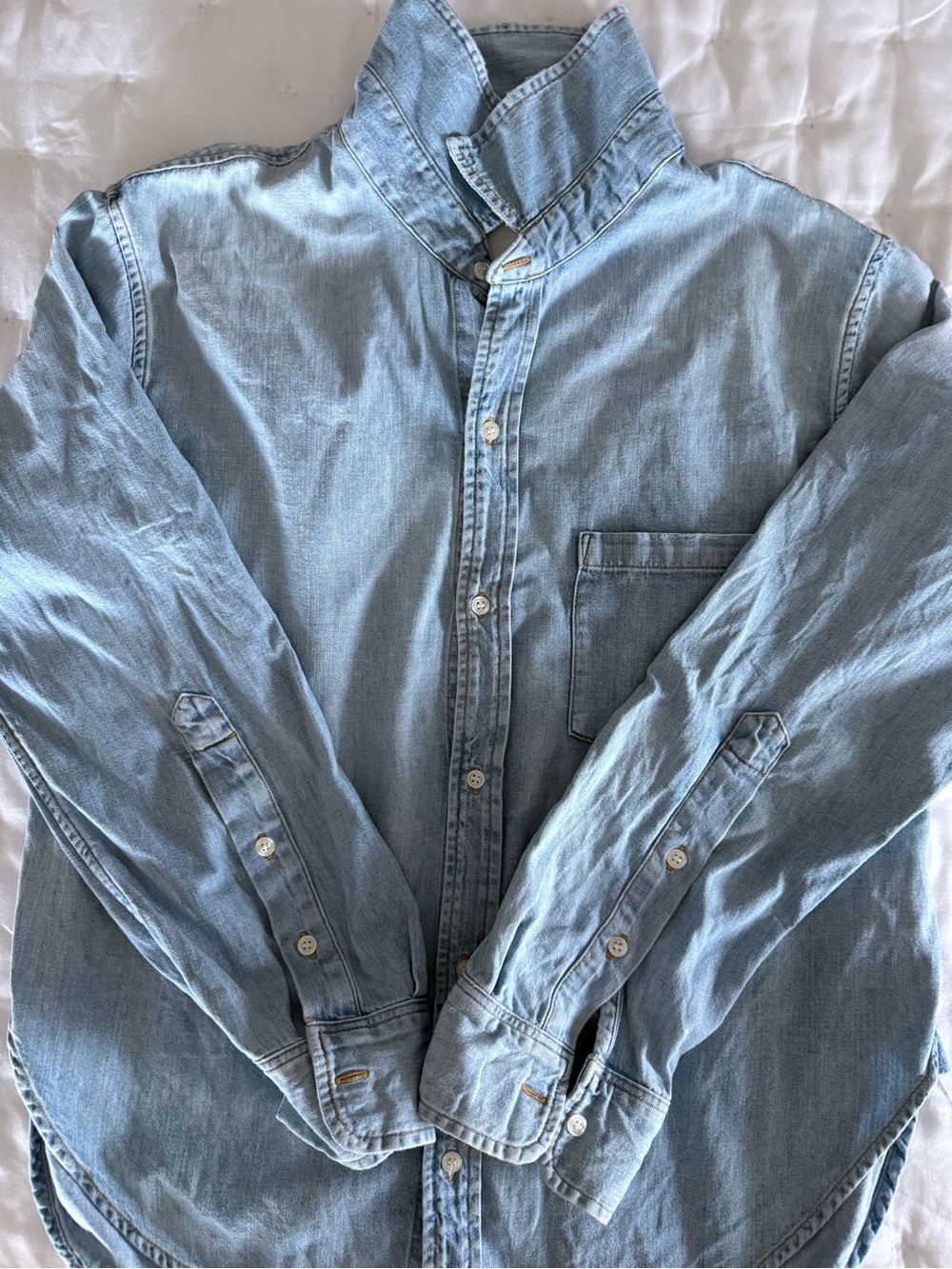 Women’s Light Blue Denim Button-Up Shirt